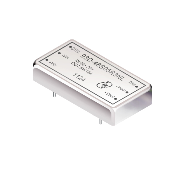 60瓦1.6KV隔离电压2:1宽输入DIP 直流对直流电源转换器(93D-R3)